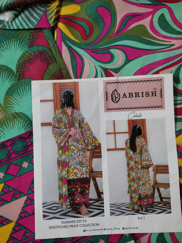 Abrish Original 3Piece Lawn Design No: 1