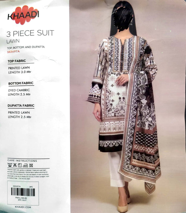 Khaadi Lawn 3-Piece Unstitched Suit – Everyday Elegance for Summer (SS2697A)