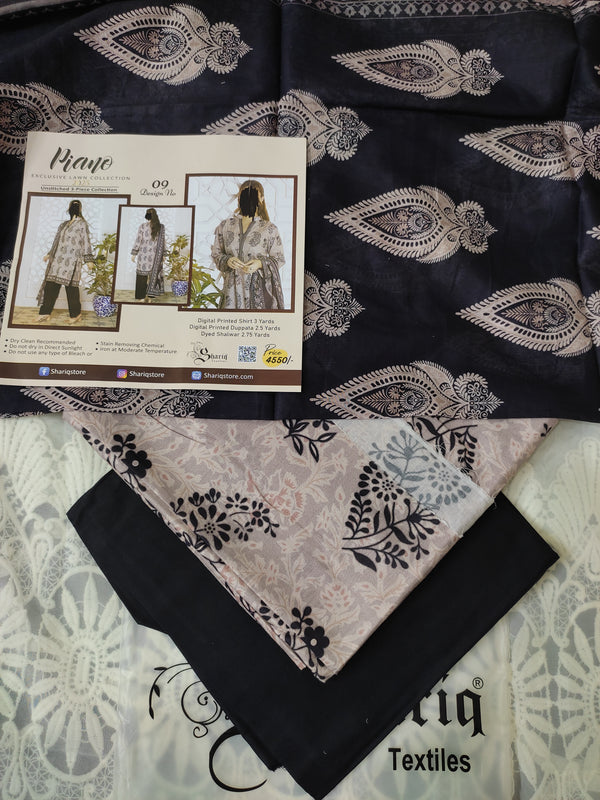 Piano by Shariq Textile Original Lawn Design No:3
